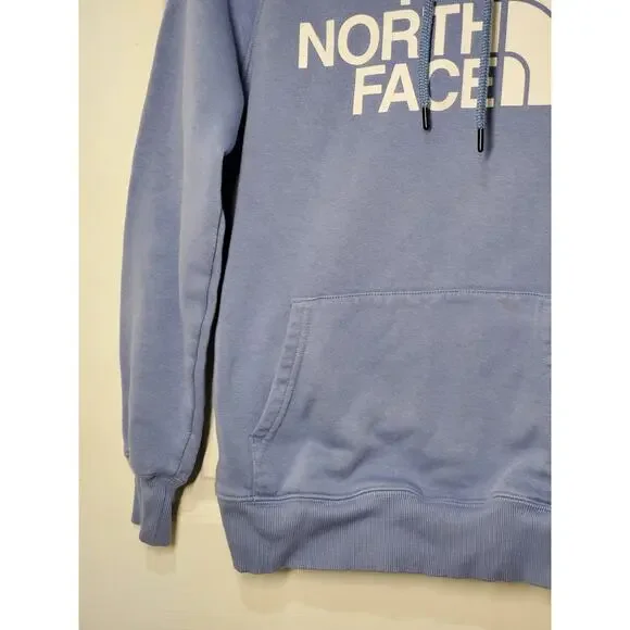 The North Face Hoodie Womens Small Blue Pullover Logo Sweatshirt Kangaroo Pocket - Picture 10 of 15